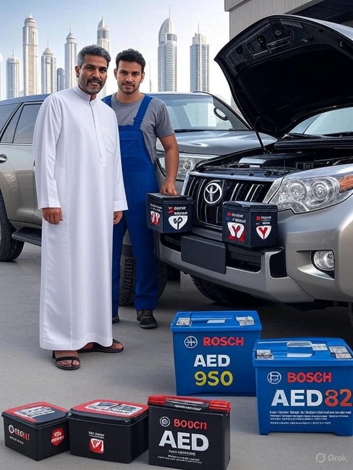 βCase study comparing car battery price in Dubai β Toyota Prado owner choosing between expensive workshop quote and cheaper online supplier with warrantyβ
