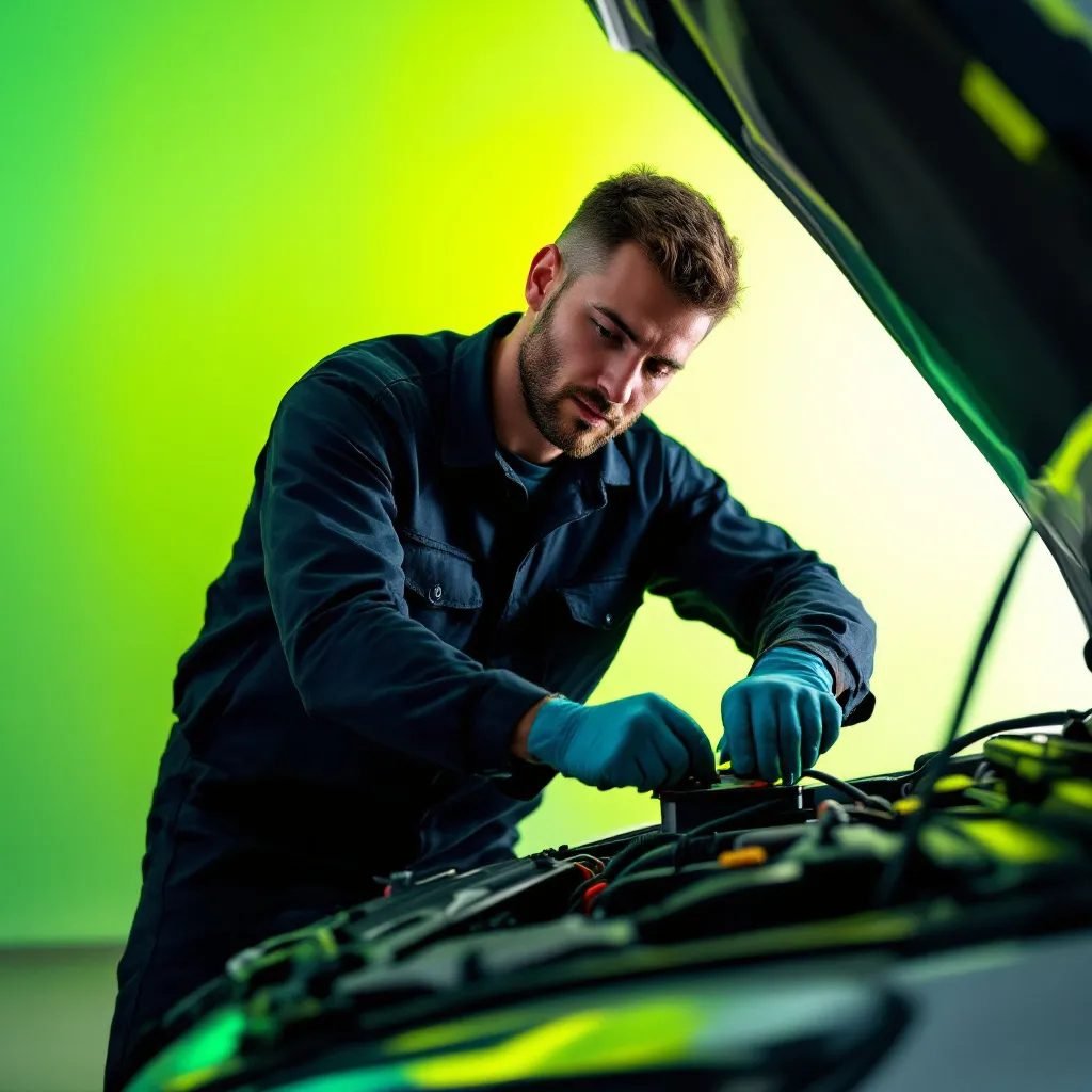 Car battery replacement service in Dubai roadside