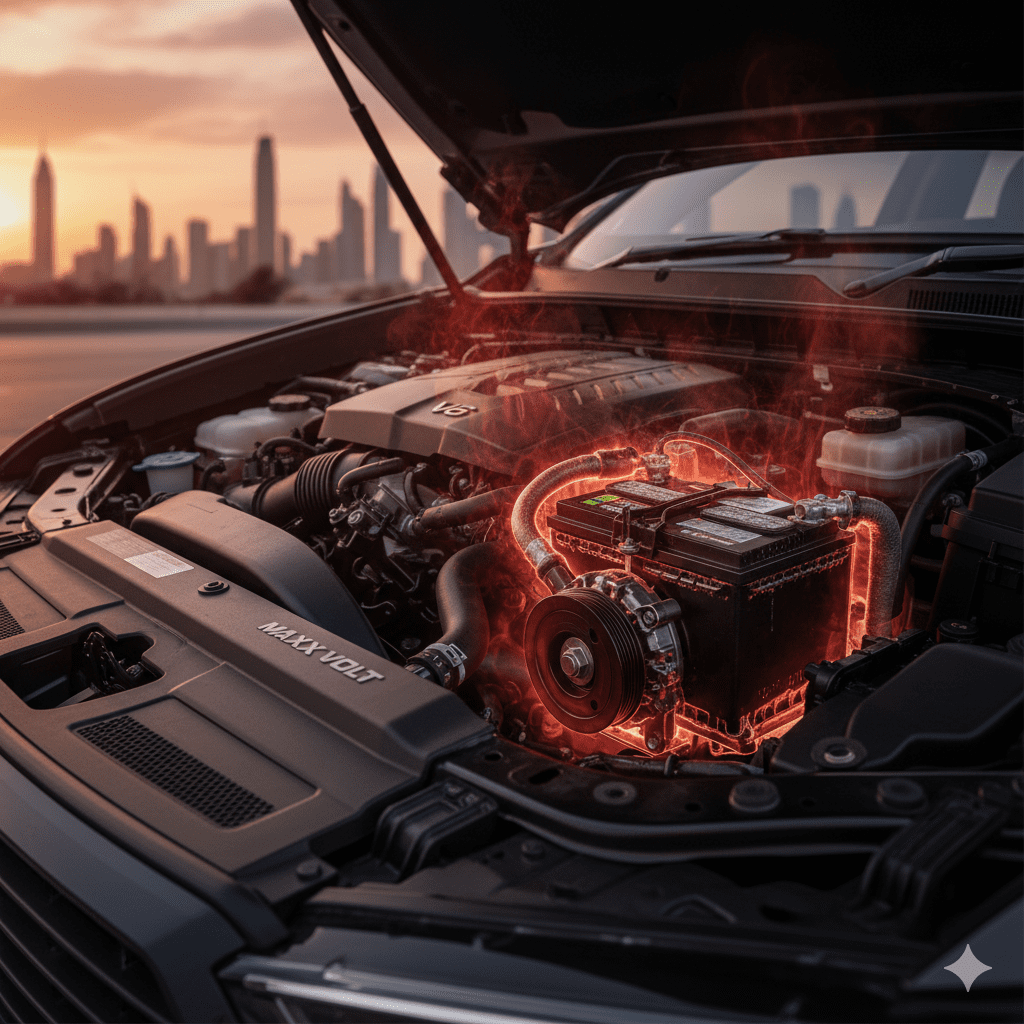 UAE SUVs require high-CCA batteries for stable performance. UAE SUV using a high-CCA battery.