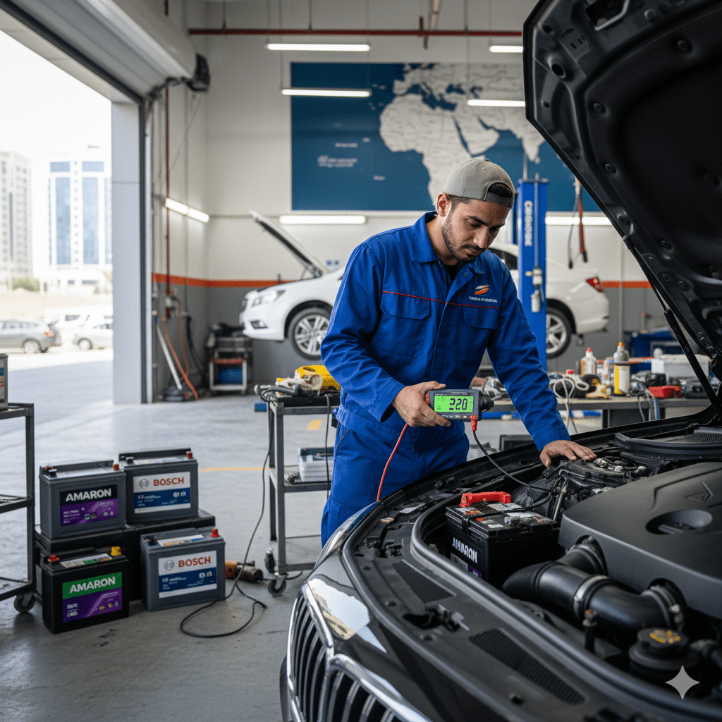 CCA testing at Dubai workshop Technician performing CCA test