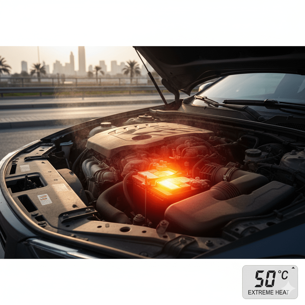 High engine bay temperature causing stress on battery plates