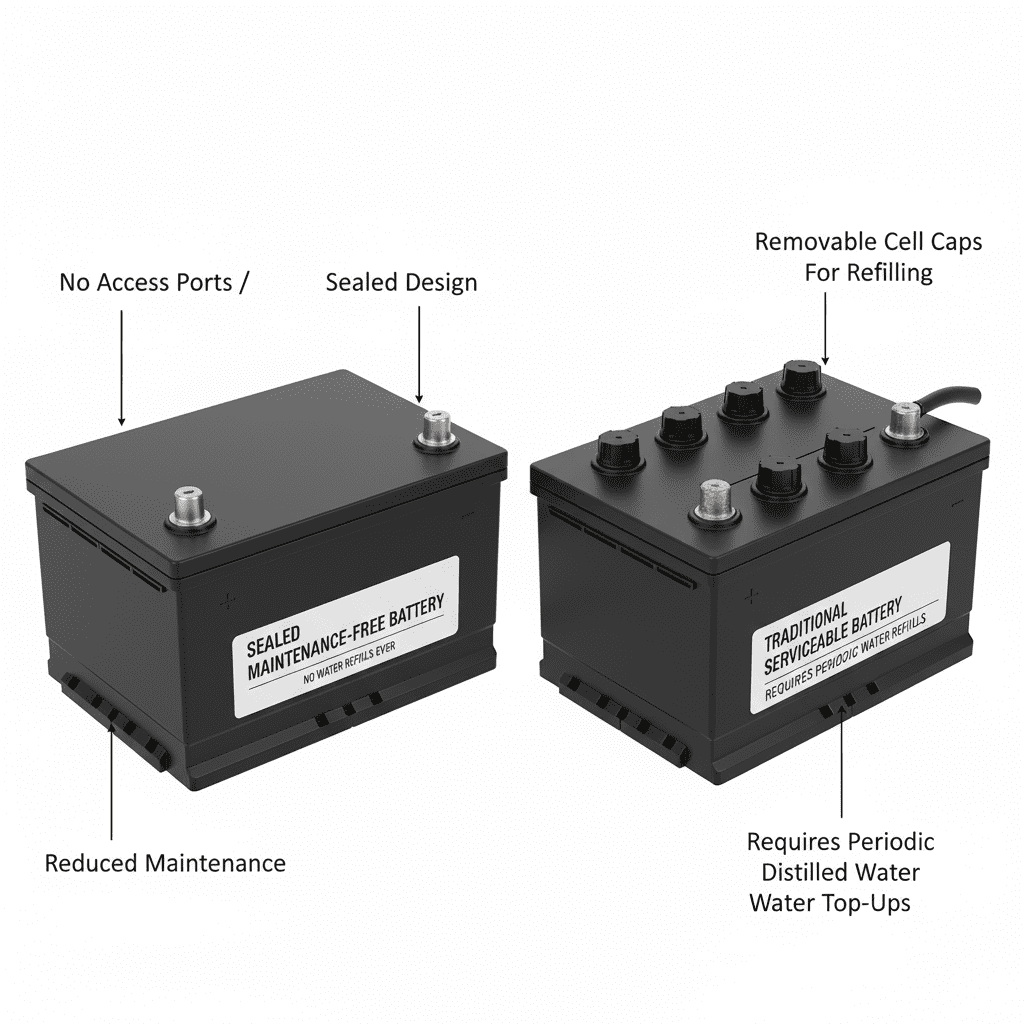 Difference Between Maintenance-Free and Serviceable Batteries