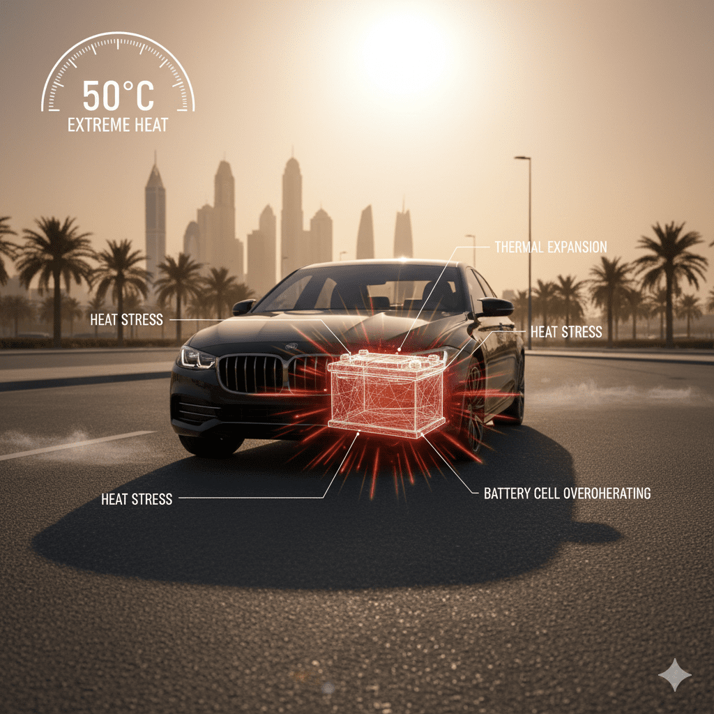 Dubai temperature changes affecting battery health