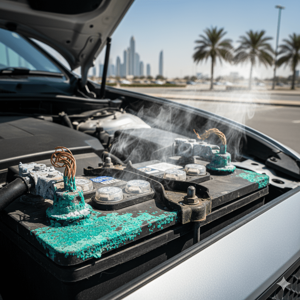 Heat-stressed battery electrodes in Dubai