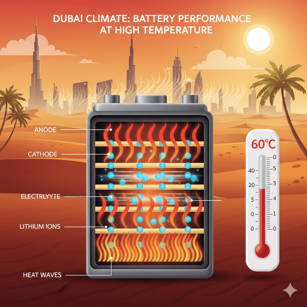 Temperature Effect on Battery Chemical Reaction Speed Dubai