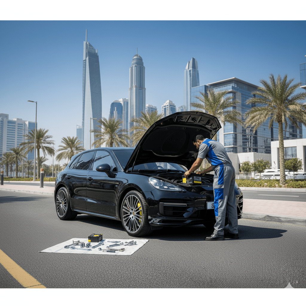 Car battery replacement in JBR Dubai