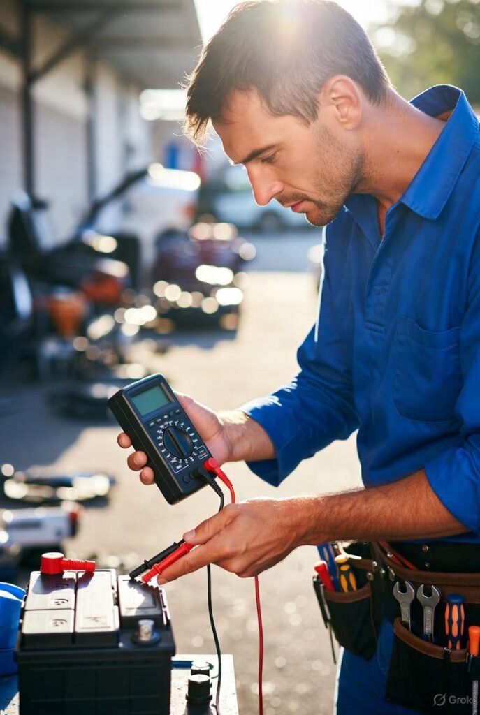 car battery voltage test in hot climate