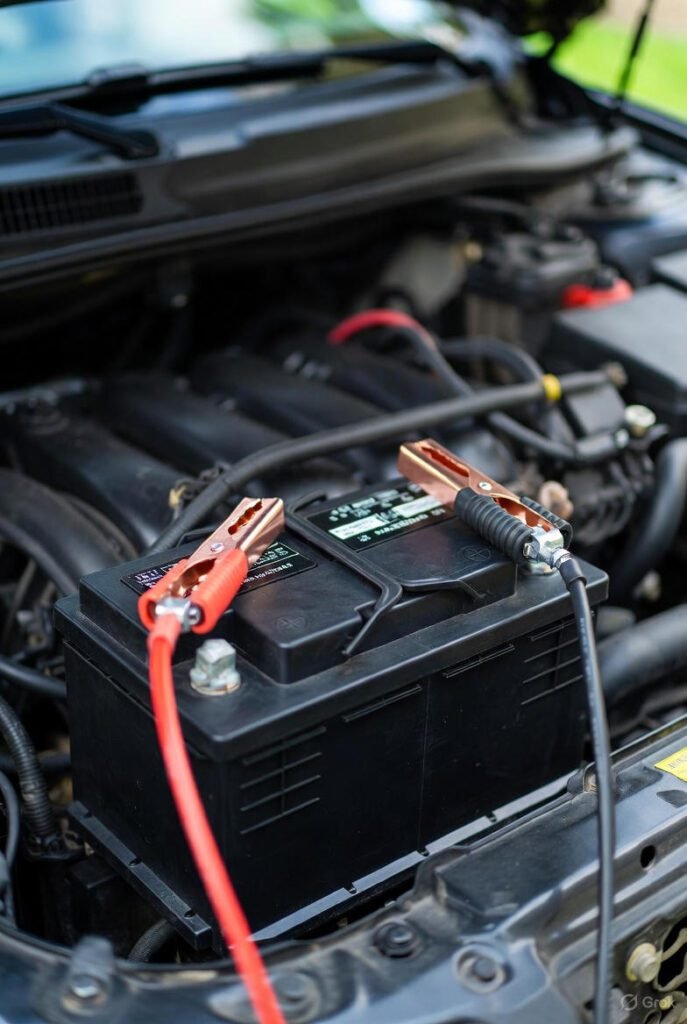 jump starting car battery due to starting problem