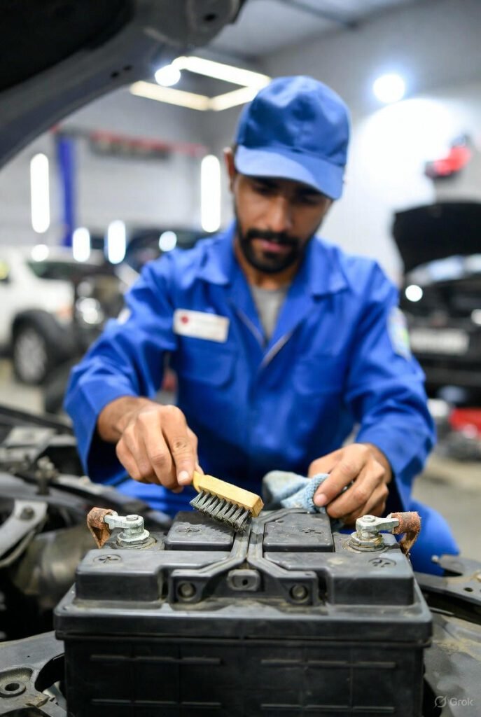 Car battery terminal cleaning Dubai