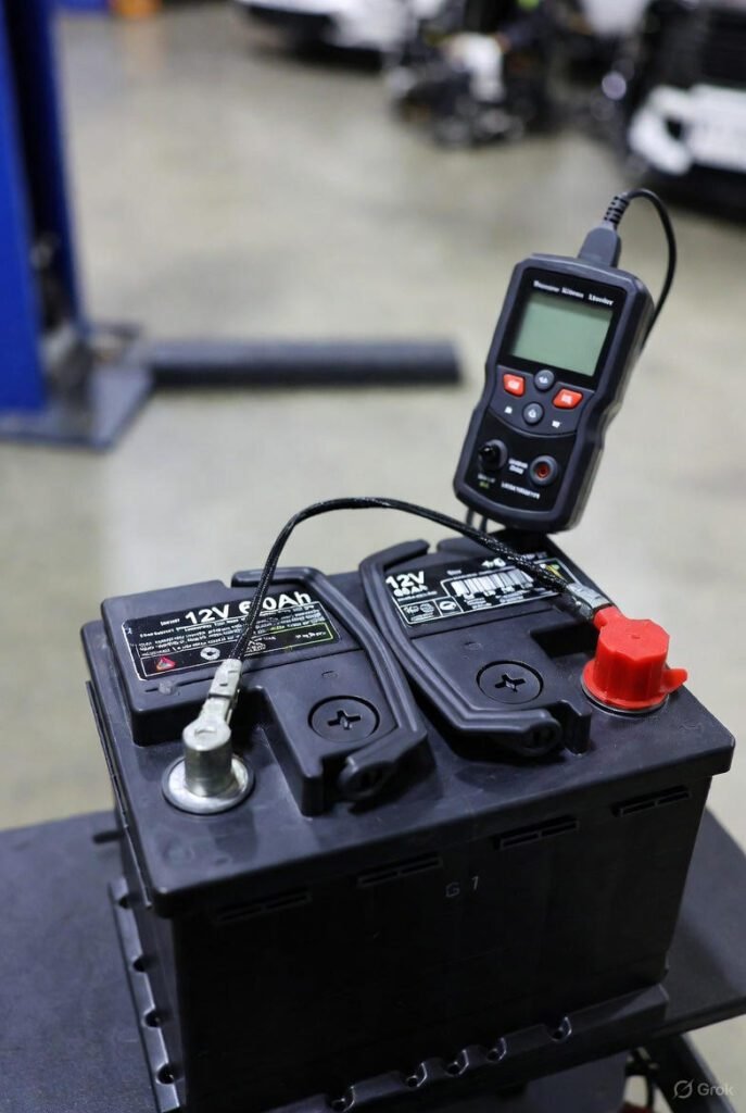 Correct car battery installation and testing in Dubai