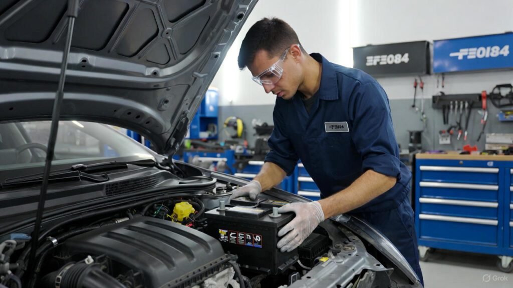 Professional car battery replacement service in Dubai using top brands