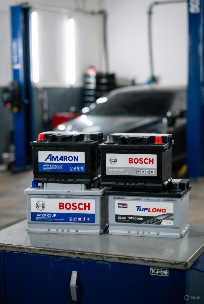 Amaron Bosch and Tuflong batteries at Dubai workshop