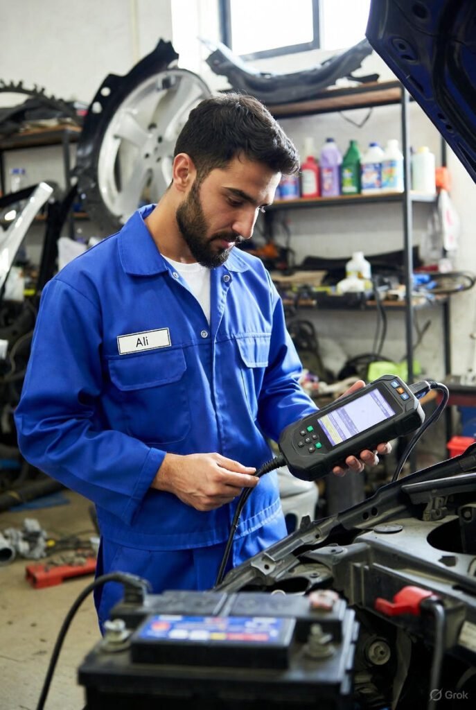 Car battery lifespan inspection Dubai