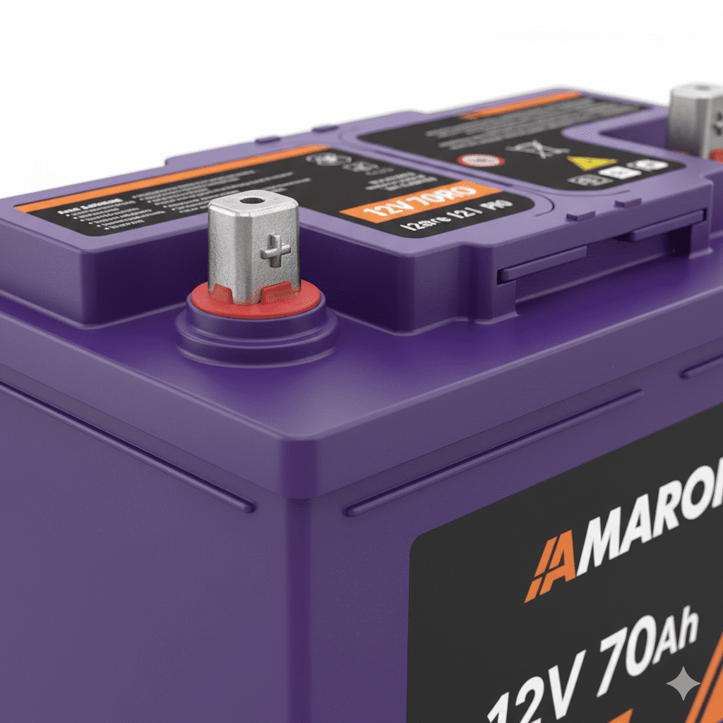 Amaron 12V 70Ah battery terminals high-performance design