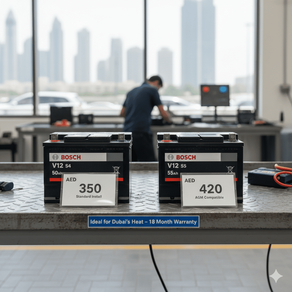 Bosch V12 50Ah 55Ah battery price Dubai