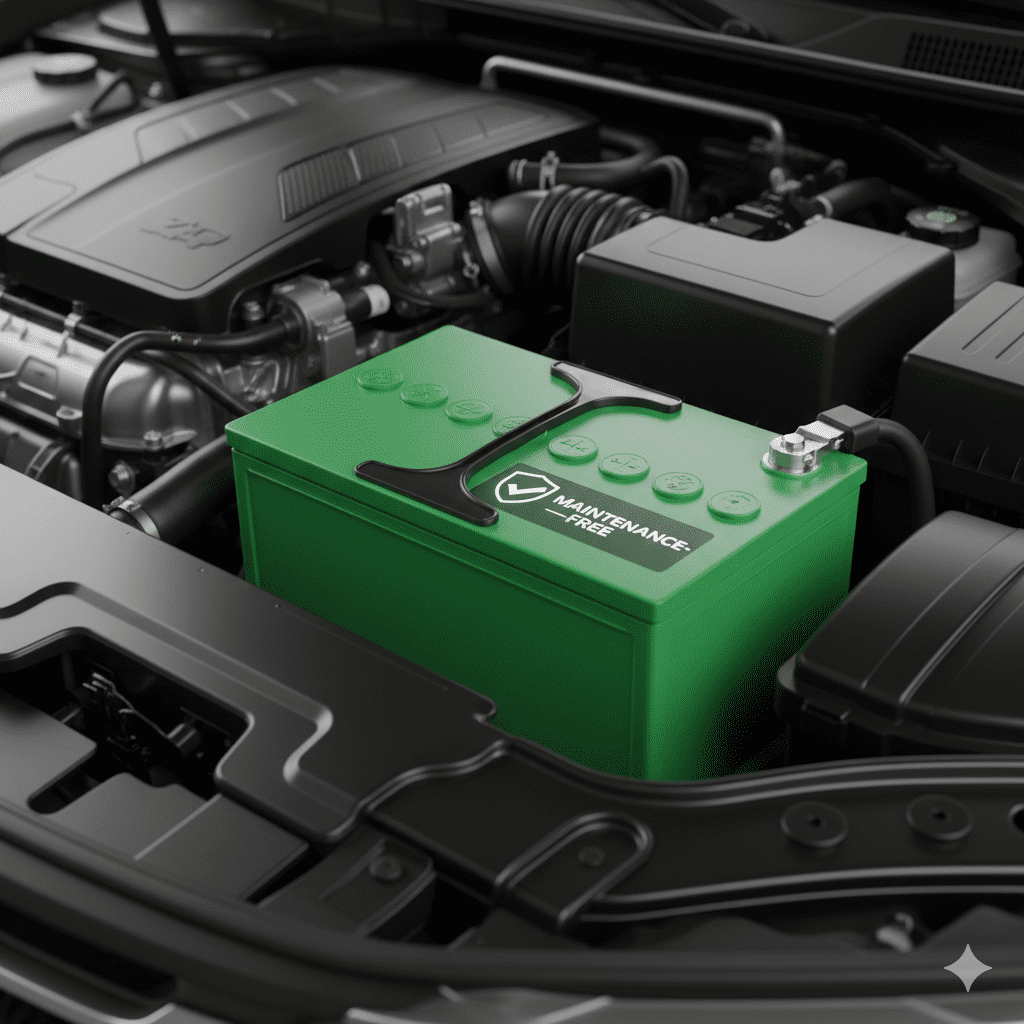 Zero maintenance design car battery with sealed structure
