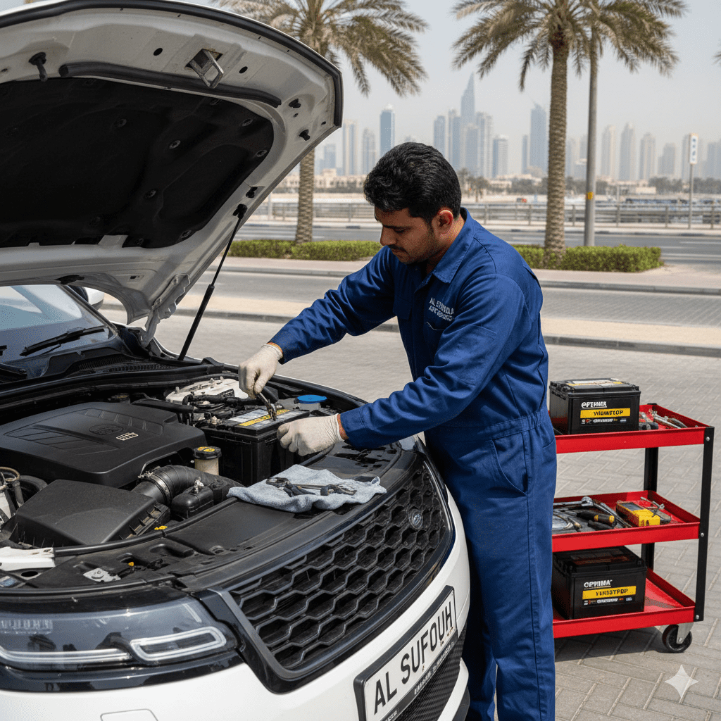 Car battery replacement in Al Sufouh Dubai
