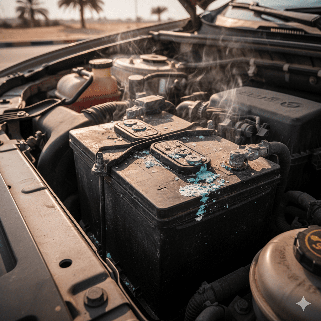 Battery Electrolyte Evaporation Signs in UAE Heat Dubai