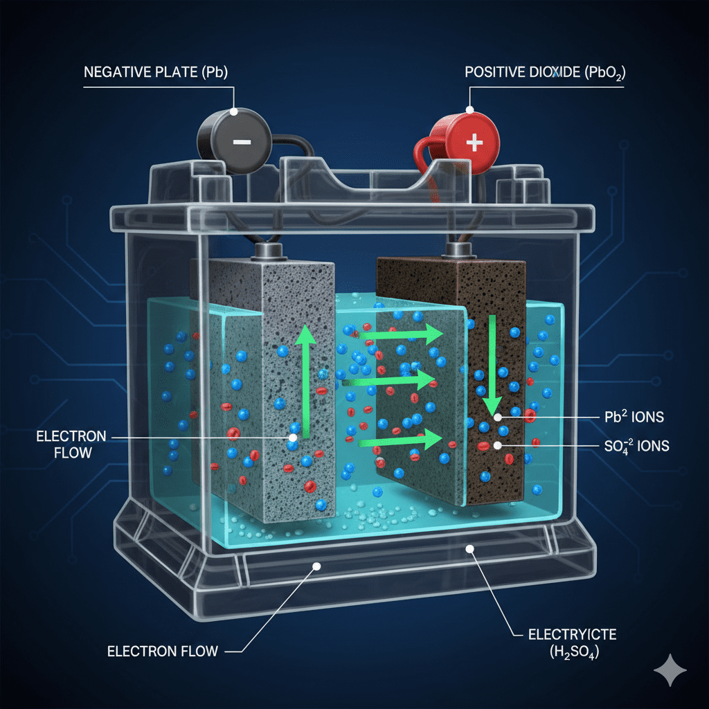 How Electrons Move Inside a Car Battery
