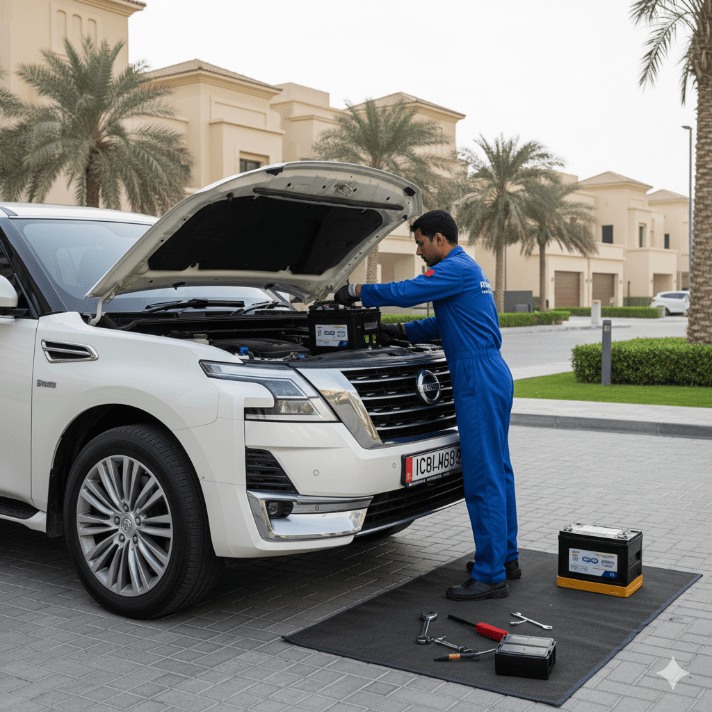 Car Battery Replacement in Villanova Dubai