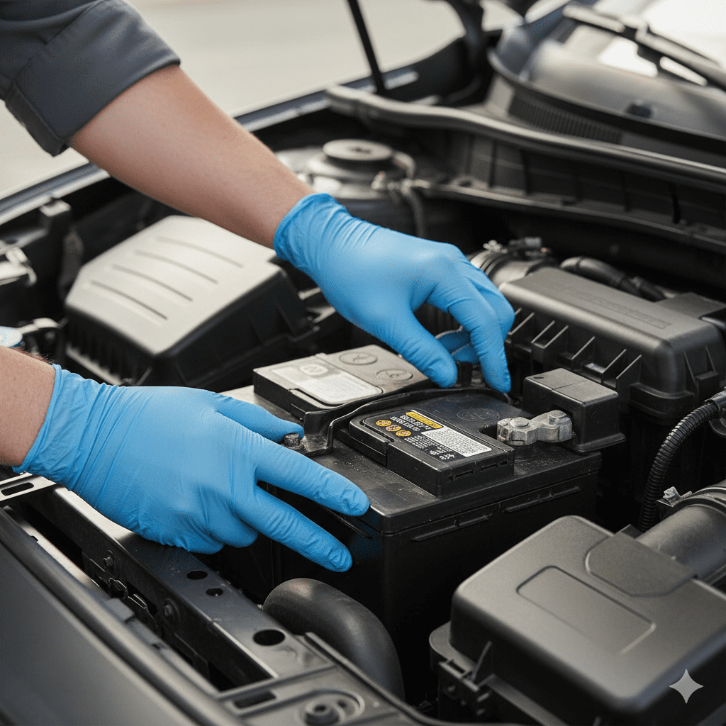 Visual inspection reveals early signs of battery failure.