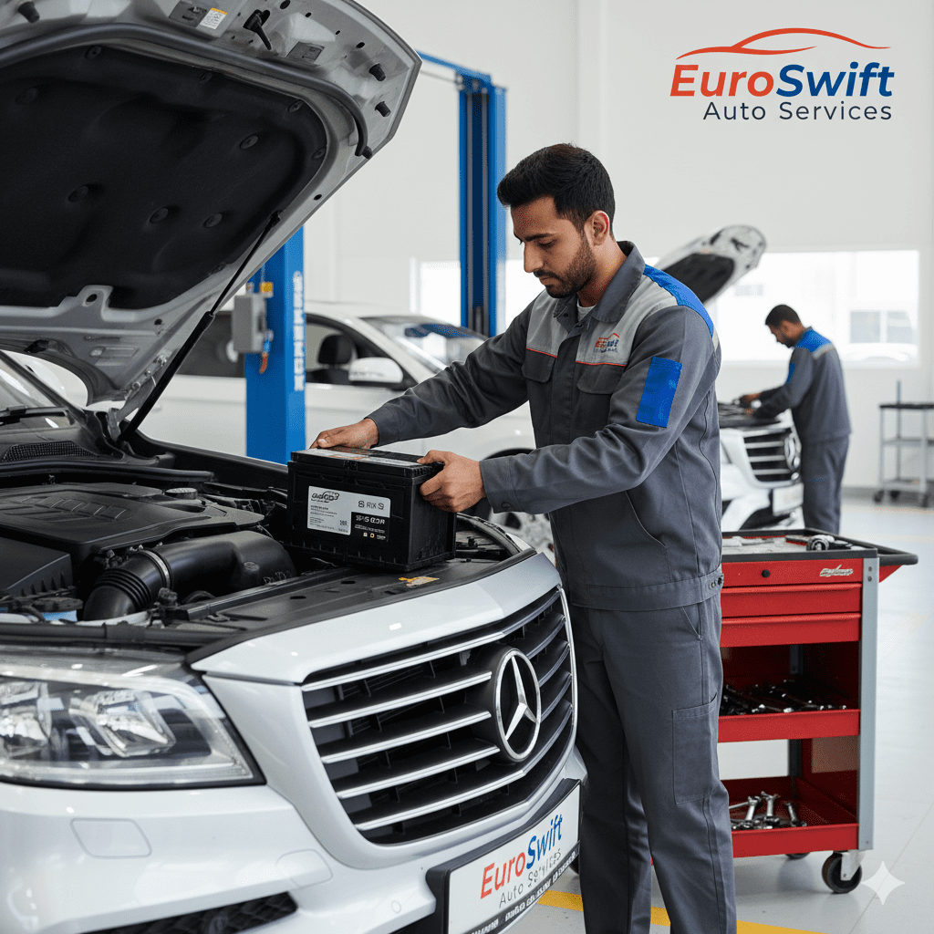Car Battery Replacement Warsan Village Dubai – EuroSwift Auto Services