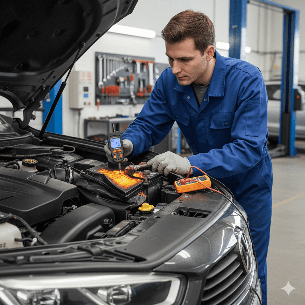 Swollen battery inspected for internal short circuit.
