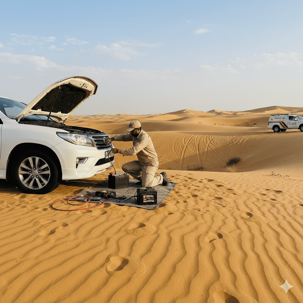 Car battery replacement in Lahbab Dubai