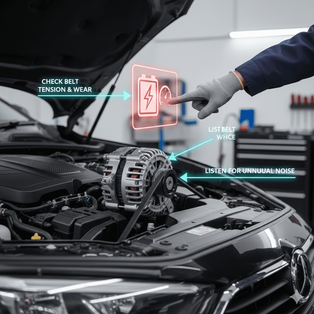 Inspect car alternator for proper function