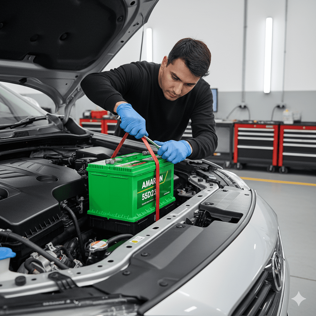 Amaron 55D23L Installation Amaron 55D23L battery installation