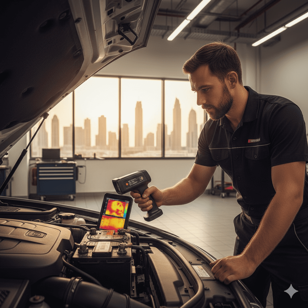 Battery overheating inspection