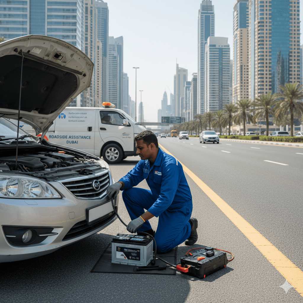 Car Battery Replacement Near Sheikh Zayed Road by a mobile technician