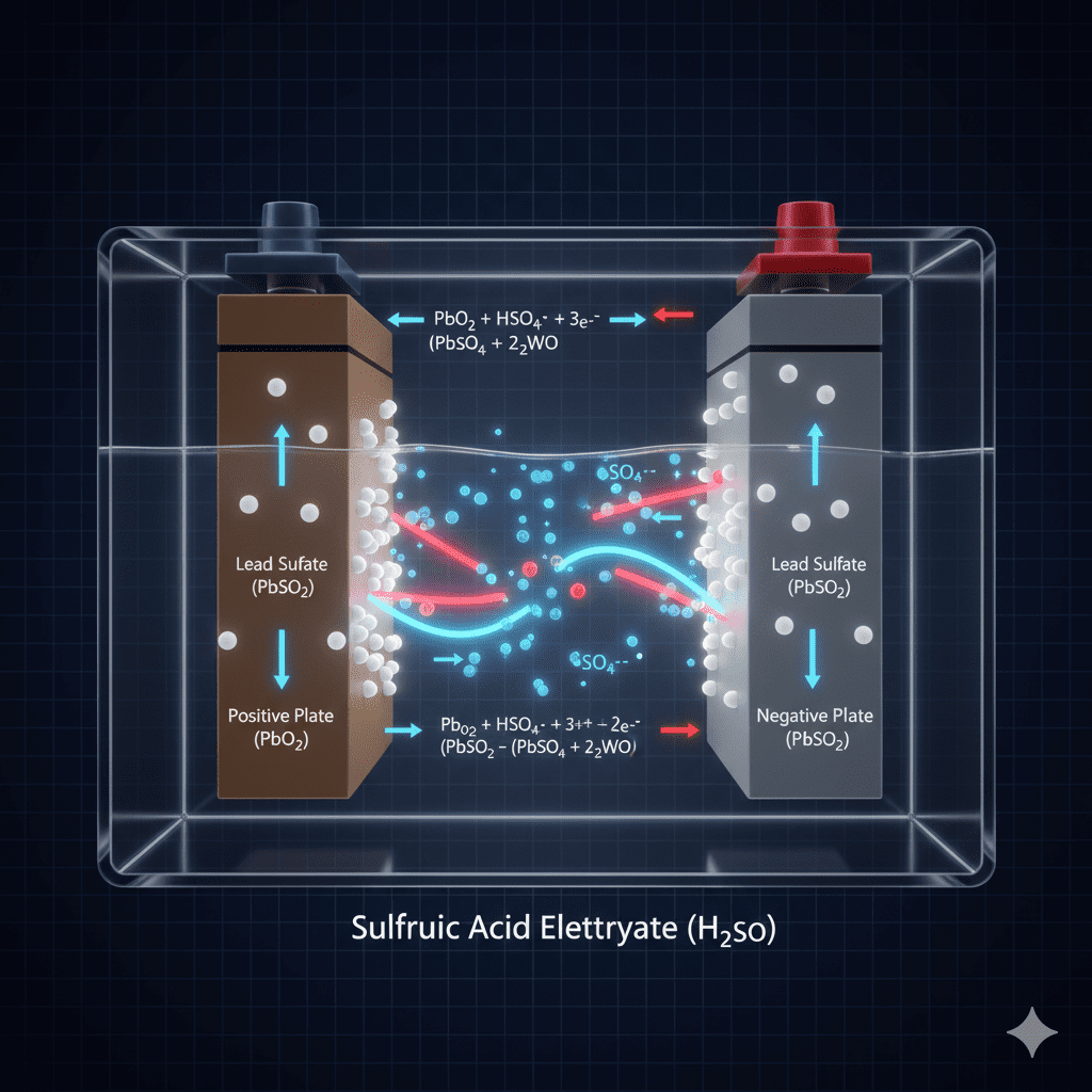 electrochemical reaction inside battery cells
