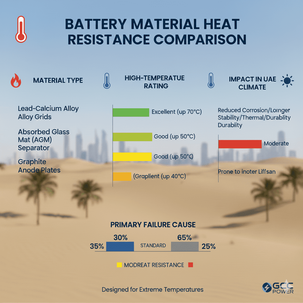 Heat-resistant battery material comparison chart
