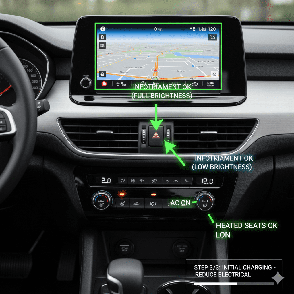 Reduce electrical load while charging battery