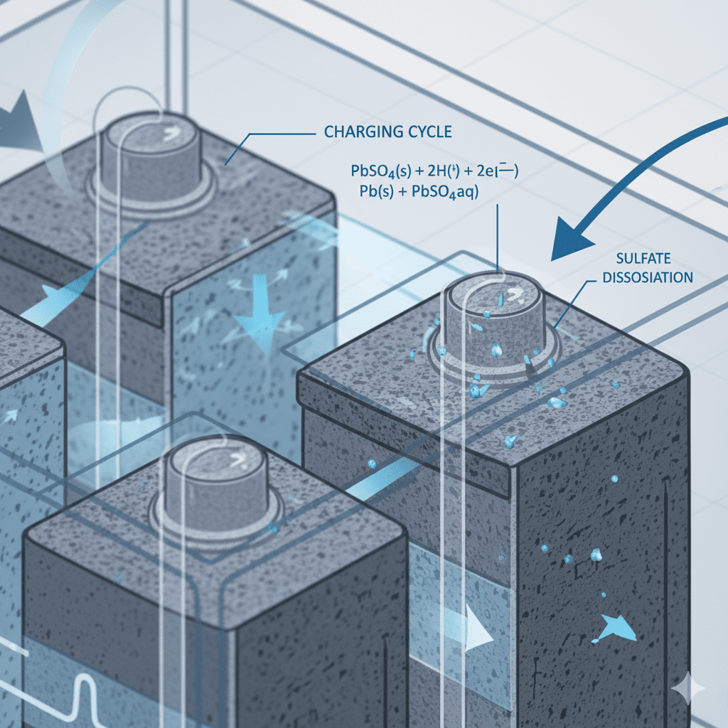 Battery charging reaction reversal diagram