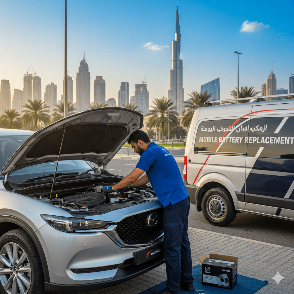 Mazda car battery replacement Dubai