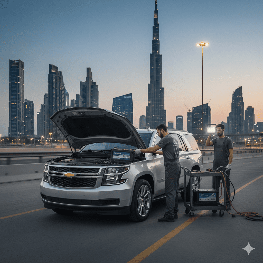 Chevrolet car battery replacement Dubai
