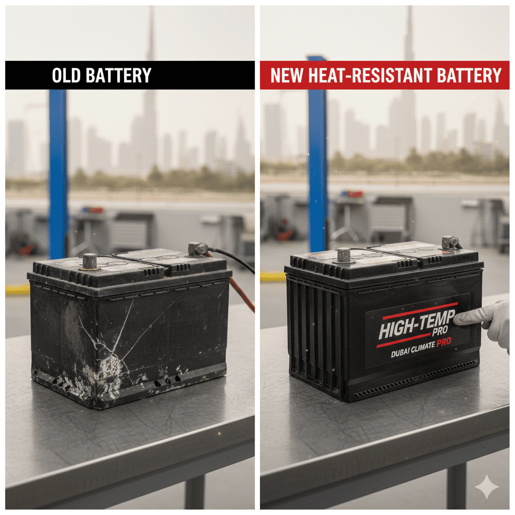 Heat-resistant battery replacement in Dubai.