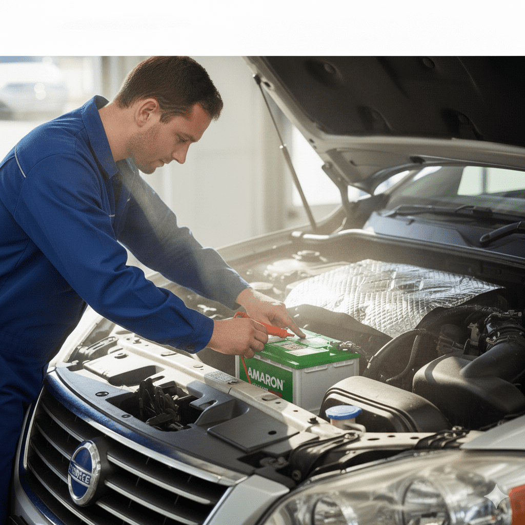 Installing heat-tolerant battery in SUV