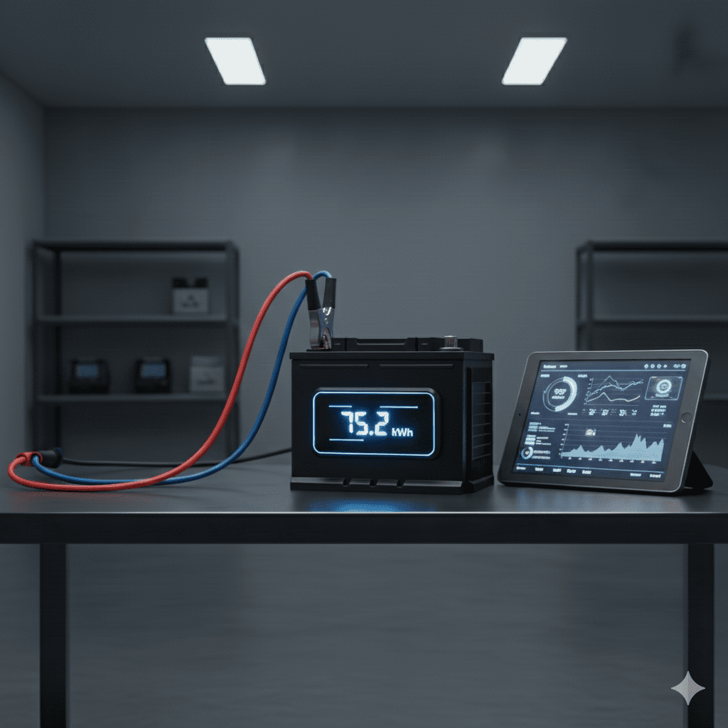 Car battery health and charge testing while driving