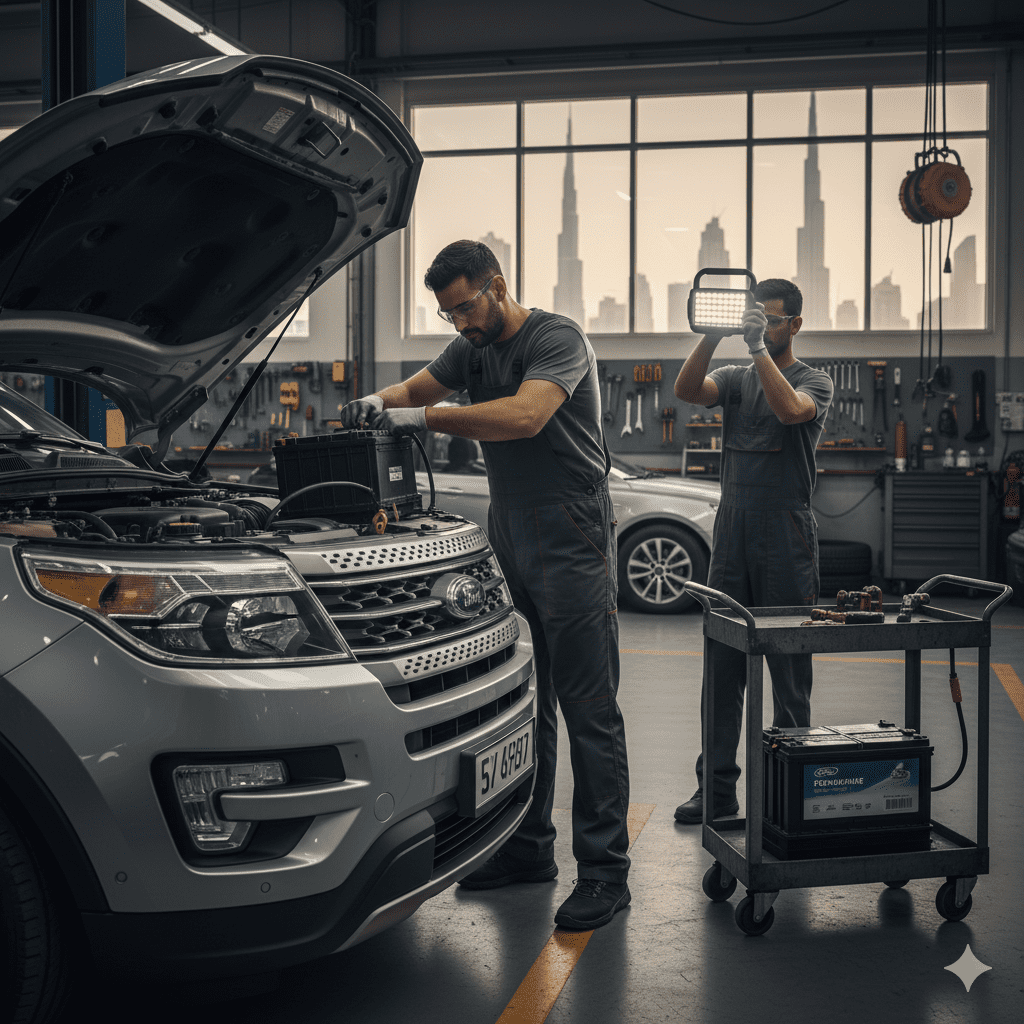 Ford car battery replacement Dubai