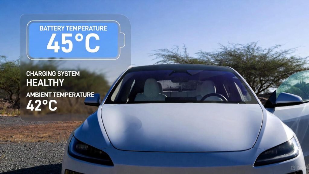 Battery temperature rising under direct sunlight