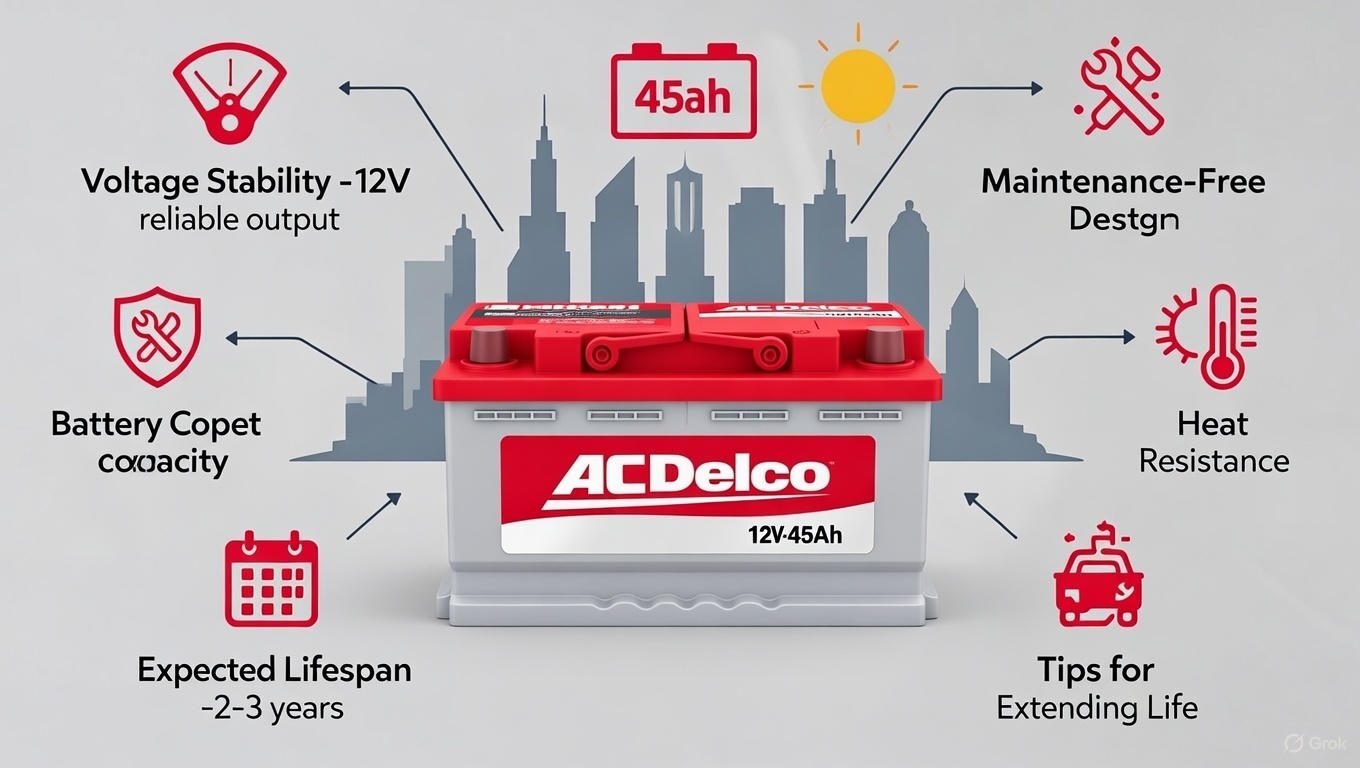 AC Delco 12V-45Ah Car Battery (Dubai) – (Complete Guide 2026)