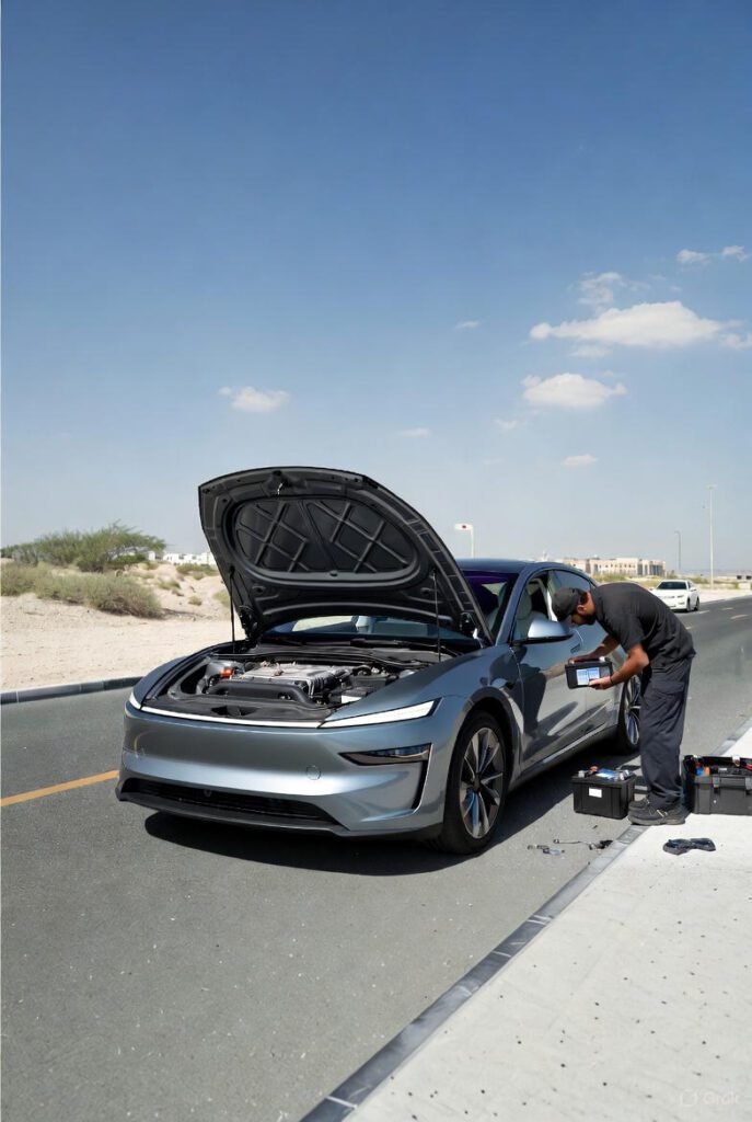 Battery dead car Dubai roadside service