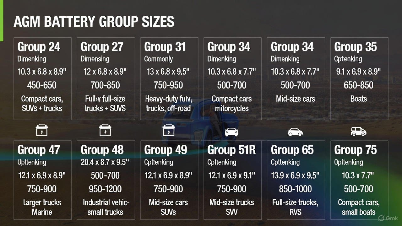 AGM Battery Group Sizes (Real) – Complete Guide for 2026