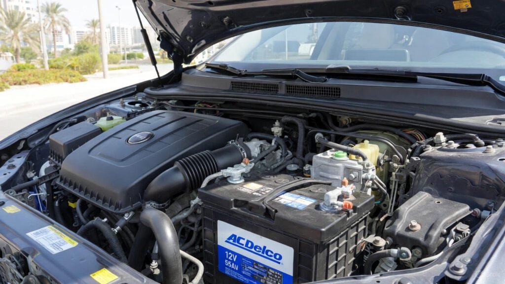 AC Delco 12V-55Ah car battery installed in Dubai vehicle