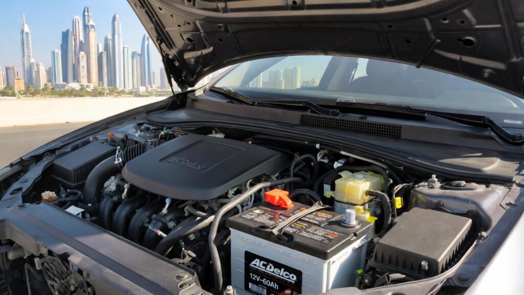 AC Delco 12V-60Ah Car Battery Installed in Dubai Vehicle