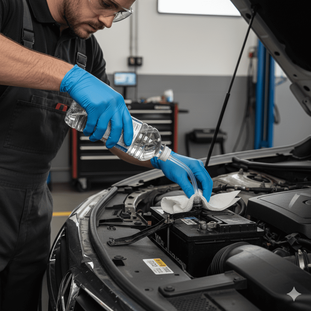 Professional battery electrolyte refill service