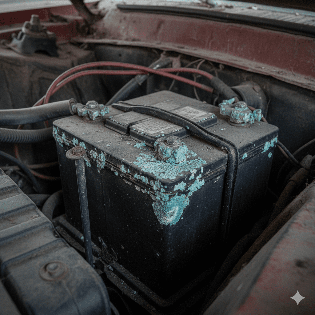 Unused car battery damage